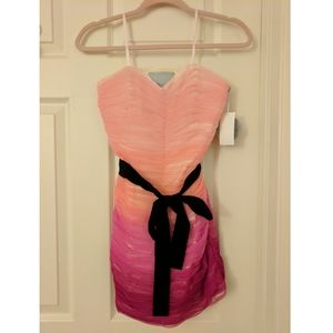 Strapless pink ombre dress